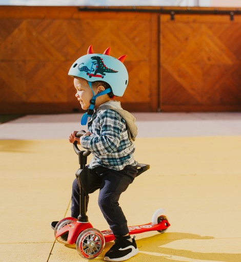 Toddler riding Micro Mini 3in1 Scooter